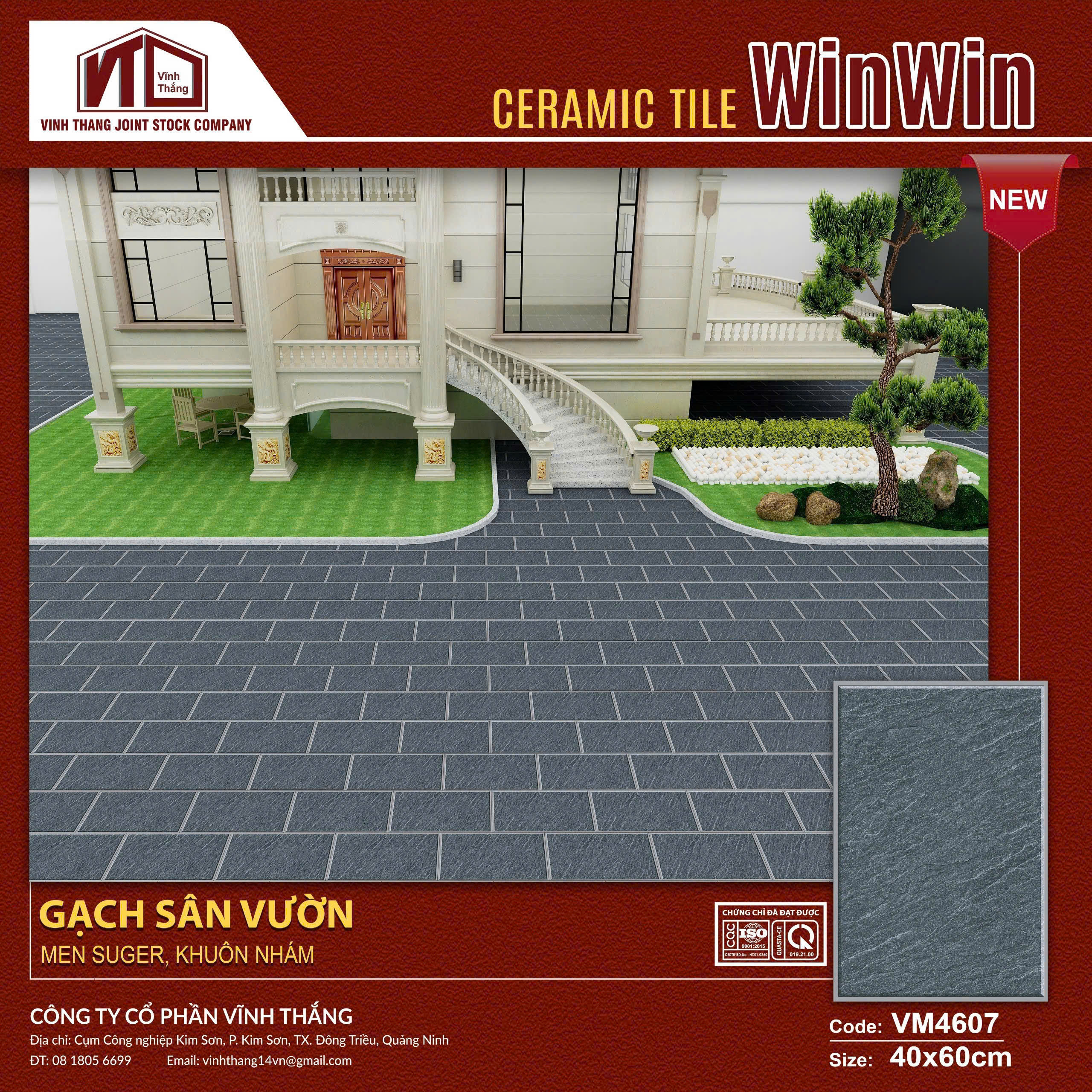 GẠCH SÂN VƯỜN (40x60) VĨNH THẮNG